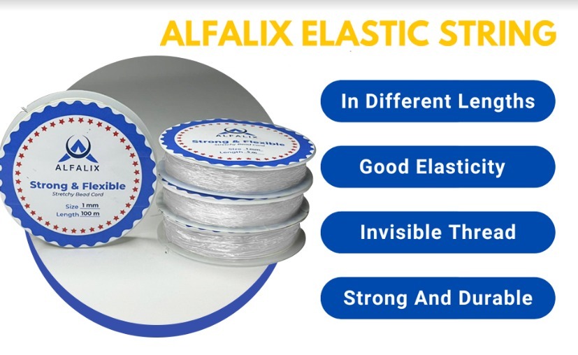 ALFALIX Clear Elastic String for Bracelets - Strong & Stretchy Elastic  Bracelet String for Jewelry Making - Alfalix